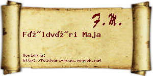Földvári Maja névjegykártya